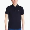 AX ARMANI Chest Round Logo Polo - Navy