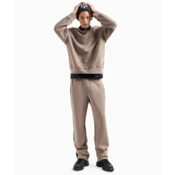 AX ARMANI Cotton Pique Zip Polo - Navy