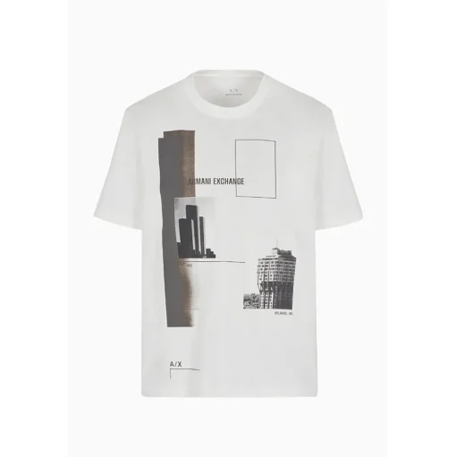 AX ARMANI Graphic Logo T-Shirt - White