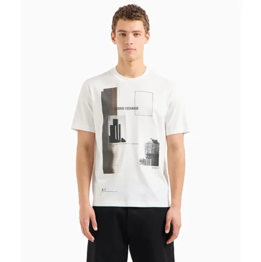 AX ARMANI Graphic Logo T-Shirt - White