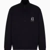 AX ARMANI Quarter Zip Sweatshirt - Navy