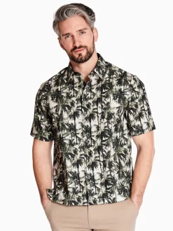 AX ARMANI Resort Short Sleeve Shirt - Stone