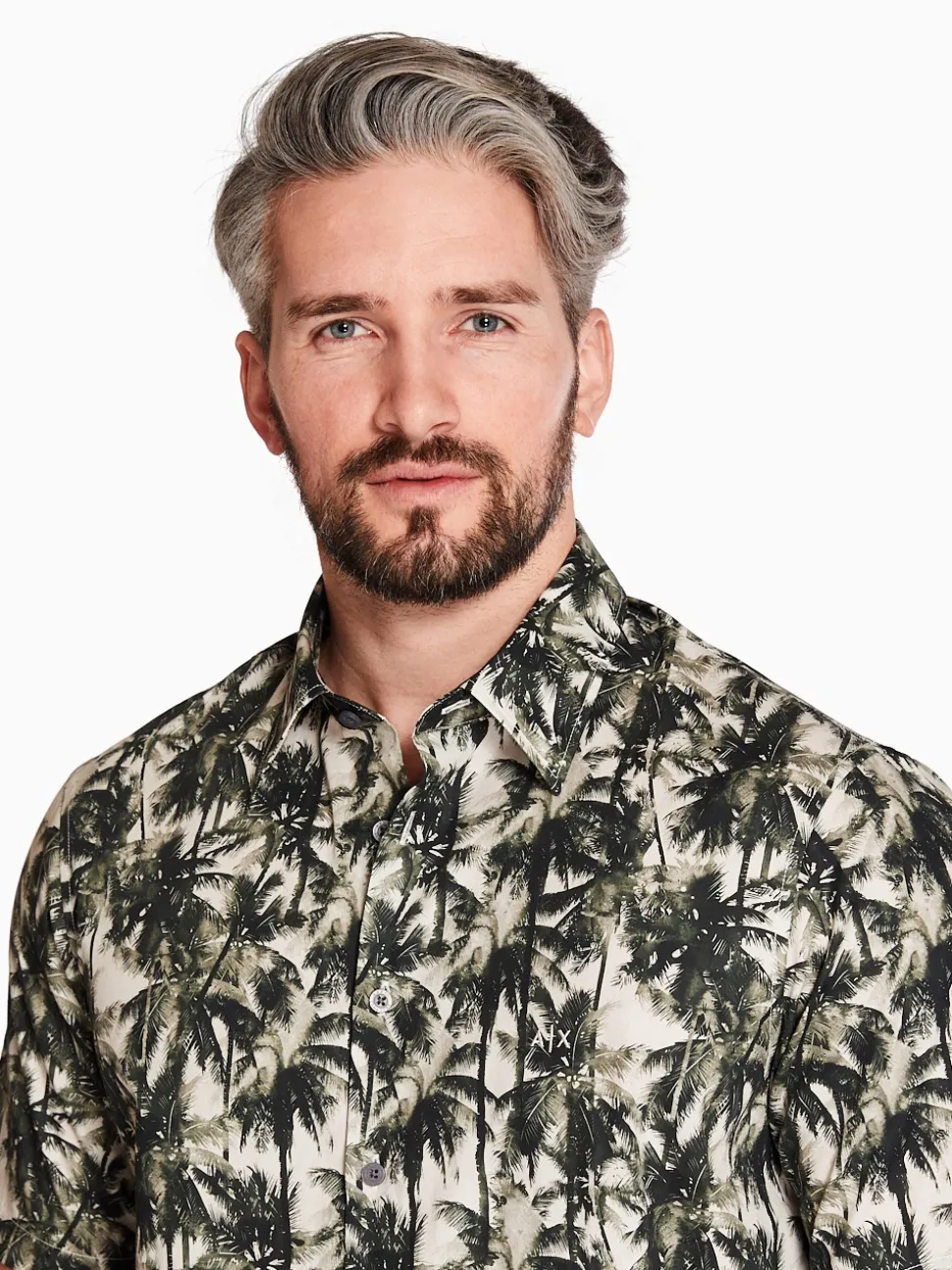 AX ARMANI Resort Short Sleeve Shirt - Stone