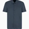 AX ARMANI Stretch Cotton Shirt - Navy