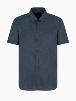 AX ARMANI Stretch Cotton Shirt - Navy