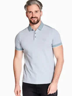 AX ARMANI Two Tone Tipped Polo - Grey