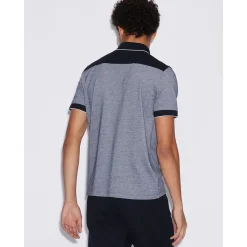 AX ARMANI Two Tone Tipped Polo - Navy