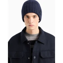 AX ARMANI Wool Bomber Jacket - Navy