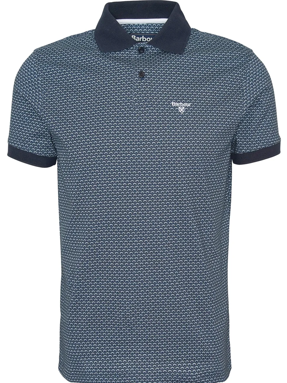 Barbour Shell Printed Polo - Navy