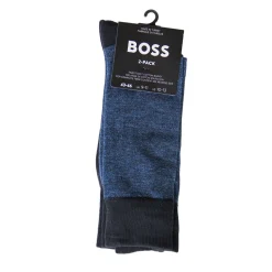 Boss 2 Pack Cotton Yarn Effect Socks - Blue