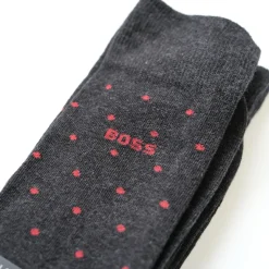 Boss 2 Pack Dot Socks - Grey