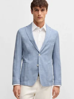 Boss C-Hanry Slim Fit Wool Blazer - Blue