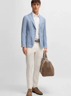 Boss C-Hanry Slim Fit Wool Blazer - Blue