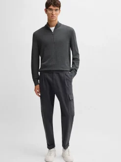 Boss Elbrando Quarter Zip - Grey