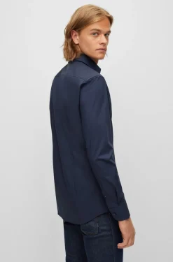 Boss H Hank Slim Fit Shirt - Dark Blue