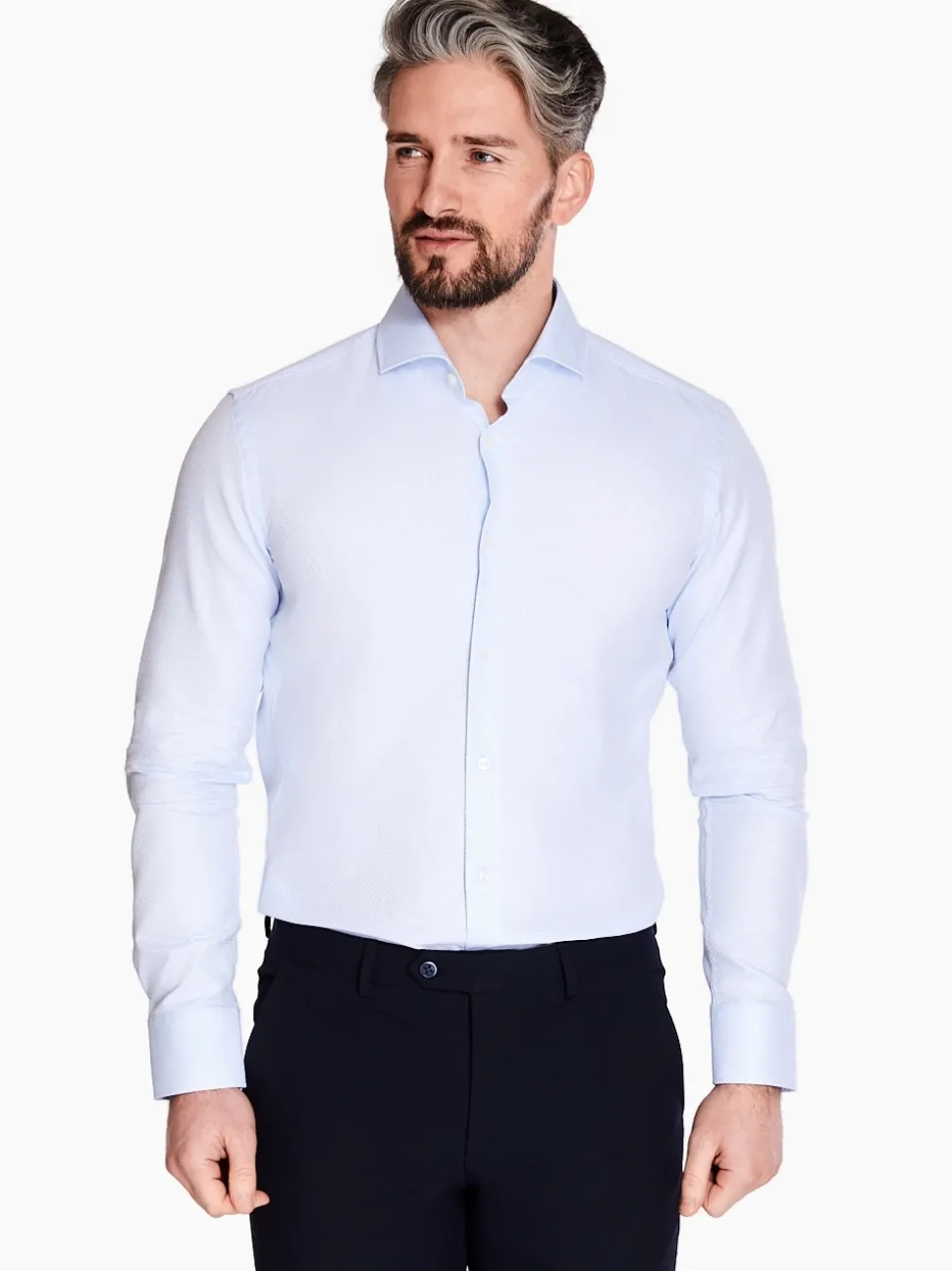 Boss H-Hank Spread Slim Fit Shirt - Light Blue