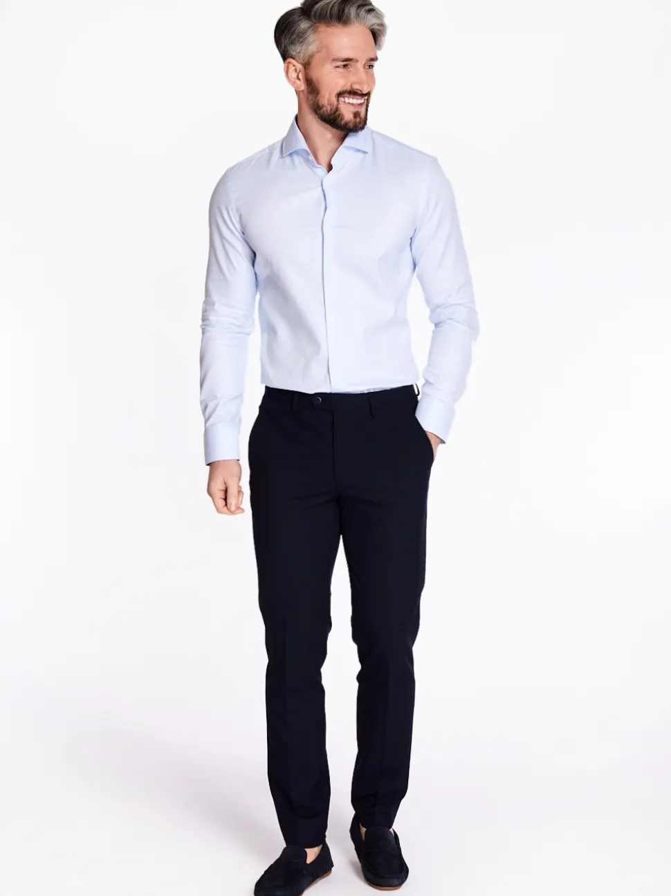 Boss H-Hank Spread Slim Fit Shirt - Light Blue