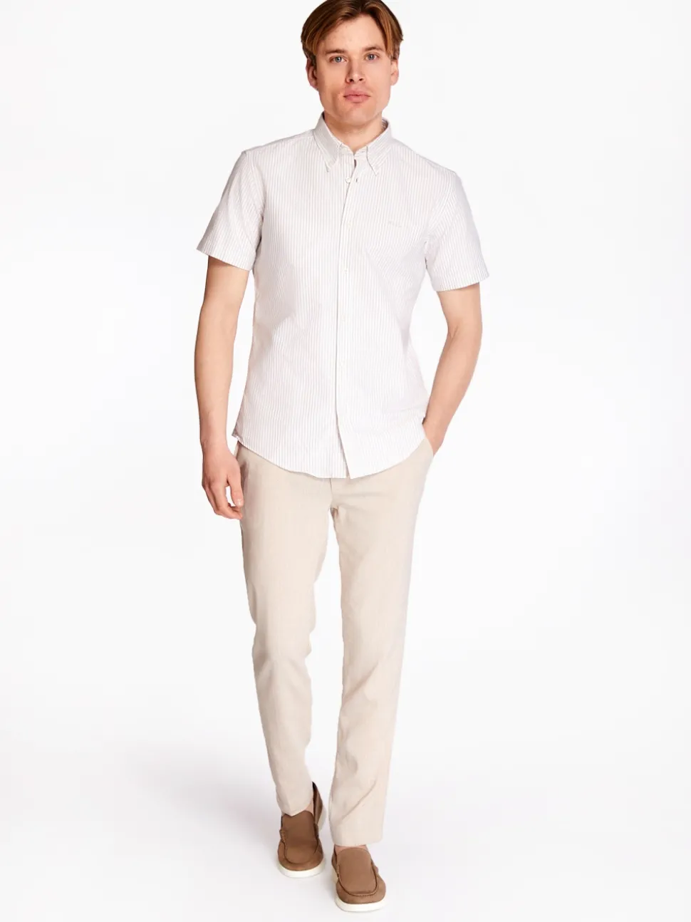 Boss H-Roan Stripe Shirt - Stone