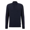 Boss Pado 30 Long Sleeve Polo - Dark Blue