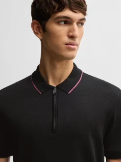 Boss Paras Zip Polo - Blue