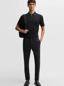 Boss Paras Zip Polo - Blue