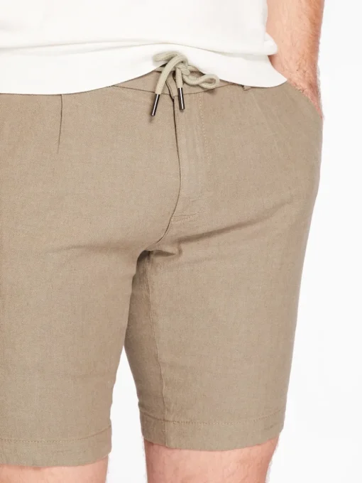 Bugatti Cool Linen Drawstring Short - Stone