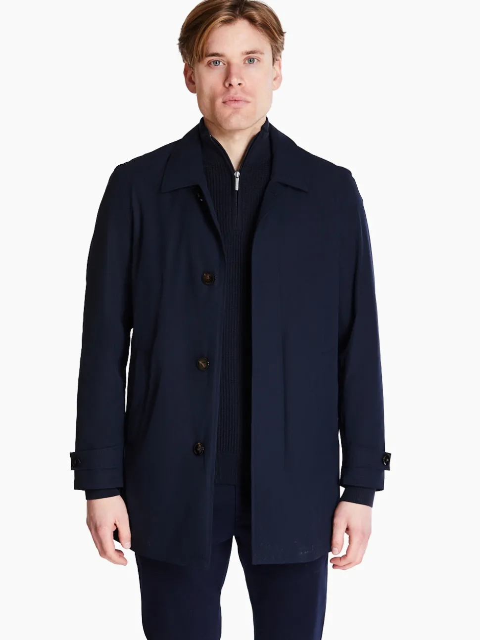 Bugatti Cotton Mac Coat - Navy