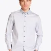 Bugatti Easy Care Geo Print Shirt - Blue
