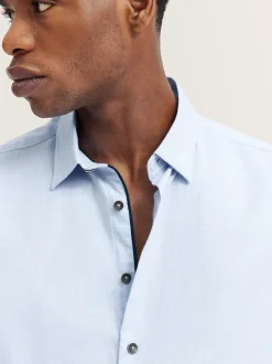 Bugatti Easy Care Micro Print Shirt - Blue