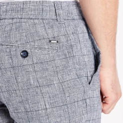 Bugatti Fine Check Drawstring Short - Blue