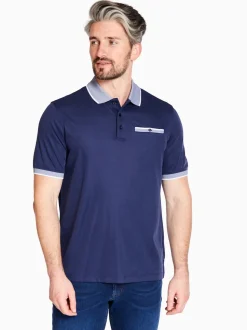 Bugatti Structured Polo Shirt - Blue