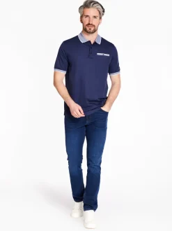 Bugatti Structured Polo Shirt - Blue