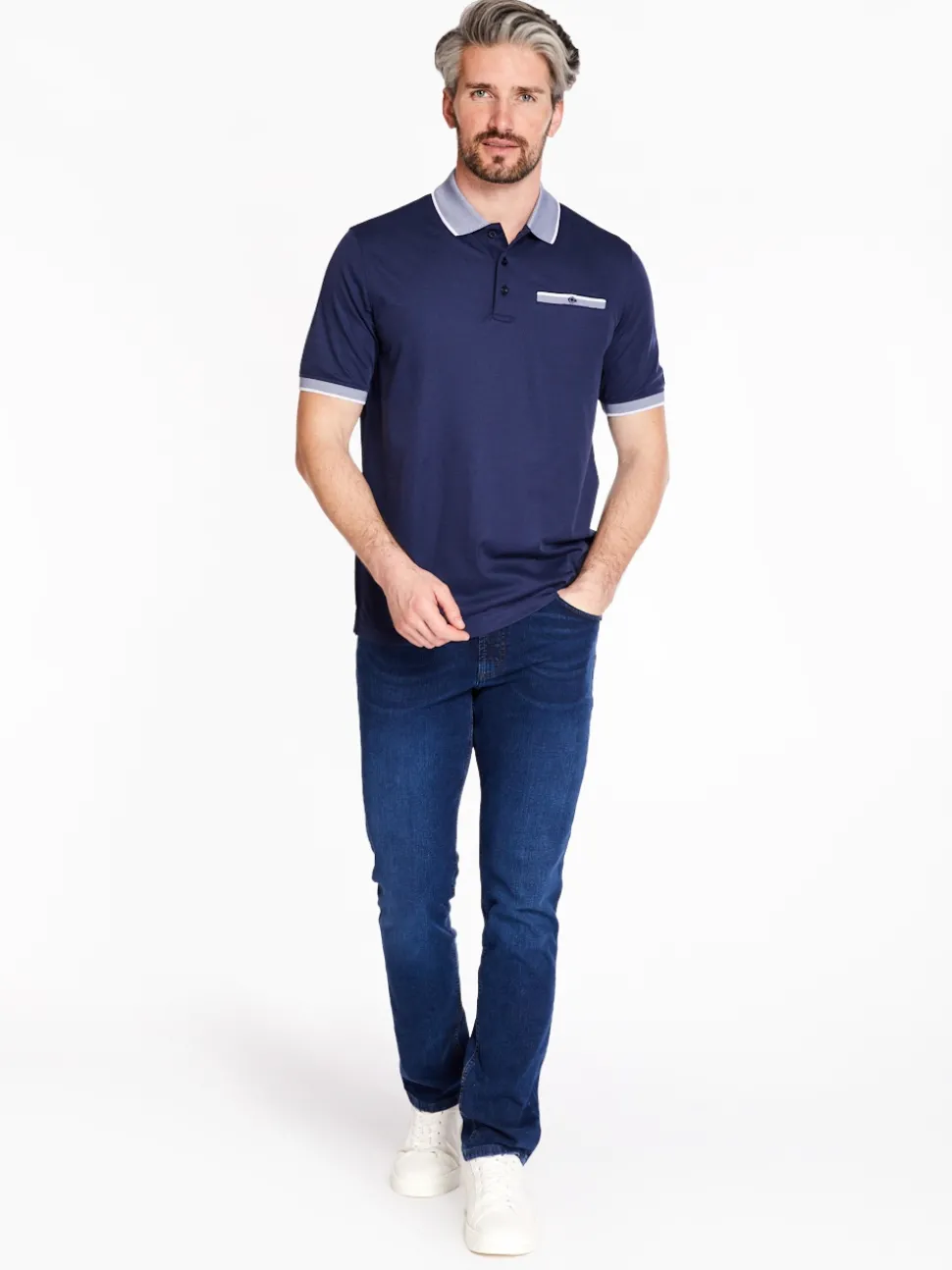 Bugatti Structured Polo Shirt - Blue