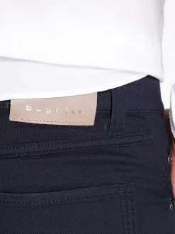 Bugatti Textured Two Tone 5 Pocket Pant - Navy