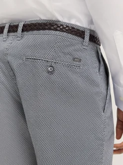 Bugatti Twill Structured Print Shorts - Navy