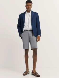 Bugatti Twill Structured Print Shorts - Navy