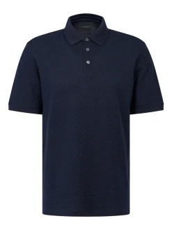 Bugatti Weave Pattern Polo - Navy