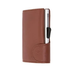 C Secure Pu Leather Wallet - Brown