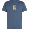 Calvin Klein Jeans Brush Stroke Graphic T-Shirt - Blue