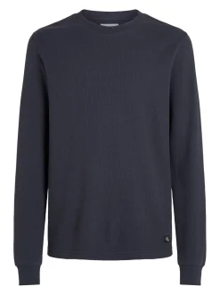 Calvin Klein Jeans Waffle Long Sleeve Badge T-Shirt -