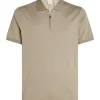 Calvin Klein Liquid Touch Welt Zip Polo - Green