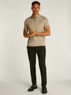 Calvin Klein Liquid Touch Welt Zip Polo - Green