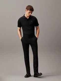 Calvin Klein Smooth Cotton Polo - Black