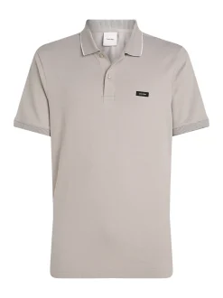 Calvin Klein Stretch Pique Multi Tipping Polo - Stone