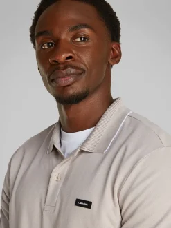 Calvin Klein Stretch Pique Multi Tipping Polo - Stone