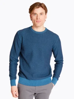 Calvin Klein Two Tone Honeycomb Sweater - Blue