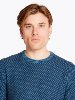 Calvin Klein Two Tone Honeycomb Sweater - Blue