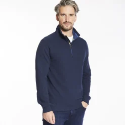 Club 1879 Leinster Half Zip Rib Sweatshirt - Navy