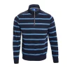 Club 1879 Leinster Half Zip Stripe Sweatshirt - Navy