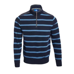 Club 1879 Leinster Half Zip Stripe Sweatshirt - Navy